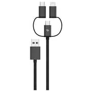 Smartix Premium 3-in-1 Braided USB Cable 1.5m Black