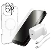 Zagg Case Clear iPhone 16 Pro Max + Screen Protector + Lens Protector + Mophie Cable 2m + Charger White