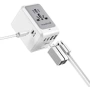 Travelmall 70W Universal Travel Adapter with USB HUB Feature, 5xUSB Ports (3xUSB-C, 2xUSB-A) White
