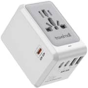 Travelmall 70W Universal Travel Adapter with USB HUB Feature, 5xUSB Ports (3xUSB-C, 2xUSB-A) White
