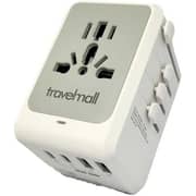 Travelmall 70W Universal Travel Adapter with USB HUB Feature, 5xUSB Ports (3xUSB-C, 2xUSB-A) White