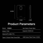 Yesido Power Bank 10000mAh Gray YP46