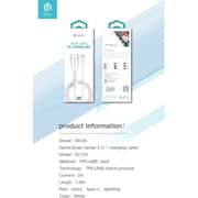 Devia Smart Series 3-in-1 Charging Cable 1.2m White