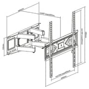 Beetec Double Arm Swivel TV Wall Mount Black