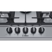 Bosch Series 6 built-in Gas hob 75 cm, 5 Burners - Cast iron with rubber feet Stainless steel,- PCQ7A5B90