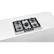 Bosch Series 6 built-in Gas hob 75 cm, 5 Burners - Cast iron with rubber feet Stainless steel,- PCQ7A5B90