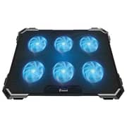 Standard ICE06N Gaming Laptop Cooling Pad Stand – 6x Blue Led Fans – Iron Mesh – 2 x USB – Support 12 UP to 17 Inch | Black