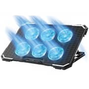 Standard ICE06N Gaming Laptop Cooling Pad Stand – 6x Blue Led Fans – Iron Mesh – 2 x USB – Support 12 UP to 17 Inch | Black