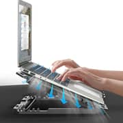 Standard ICE06N Gaming Laptop Cooling Pad Stand – 6x Blue Led Fans – Iron Mesh – 2 x USB – Support 12 UP to 17 Inch | Black