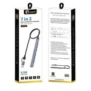 Standard USB Hub - 7 Ports - Grey- UCA9702