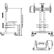 Beetec Mobile TV Cart Stand Black
