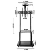 Beetec Mobile TV Cart Stand Black