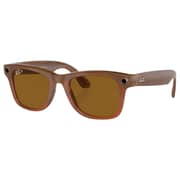 Rayban Meta Wayfarer Shiny Caramel Smart Sunglasses For Men & Women 67068353