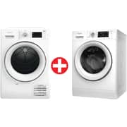 Whirlpool Front Load Washer 9 kg FFD 9469 CV GCC + Front Load Tumble Dryer 9 kg FFT D 9X3X GCC