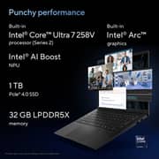 Asus Vivobook S14 (2024) AI PC - 2nd Series / Intel Core Ultra 7-258V / 14inch WUXGA / 1TB SSD / 32GB RAM / Shared Intel Arc Graphics / Windows 11 Home / English & Arabic Keyboard / Neutral Black / Middle East Version - [S5406SA-QD076W]