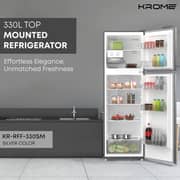 Krome Top Mount Refrigerator 330 Litres KR-RFF330SM 