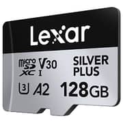 Lexar Professional SILVER PLUS microSDXC Card UHS-I 128GB Black LMSSIPL128GBNANG