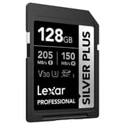 Lexar Professional SILVER PLUS SDXC Card UHS-I 128GB Black LSDSIPL128GBNNNG