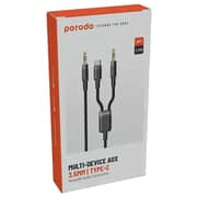 Porodo Multi-Device AUX 3.5mm Type-C Cable 1.2m Black