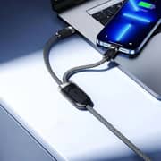 Porodo 2-in-1 Type C And Lightning Fast Charging Cable 1.2m Black