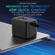 Fitit FTA45W Travel Adaptor with Auto Reset Fuse Black