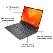 HP Victus Gaming (2023) Laptop - AMD Ryzen 7-8845HS / 16.1inch FHD / 512GB SSD / 16GB RAM / 8GB NVIDIA GeForce RTX 4070 Graphics / Windows 11 Home / English Keyboard / Mica Silver / International Versin - [16-S1023DX]