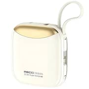 Recci Fast Charging Power Bank 10000mAh 22.5W with Built-in Cables – Beige – RPB-P46