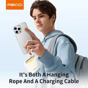 Recci Fast Charging Power Bank 10000mAh 22.5W with Built-in Cables – Beige – RPB-P46