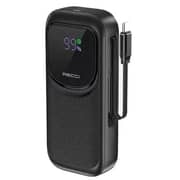 Recci Fast Charging Power Bank 10000mAh 22.5W with Built-in Stretchable Cable – Black – RPB-P47