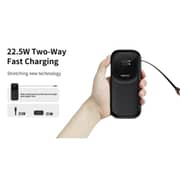 Recci Fast Charging Power Bank 10000mAh 22.5W with Built-in Stretchable Cable – Black – RPB-P47
