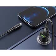 Charome Dual Port Car Charger With Lightning Cable 1m Black