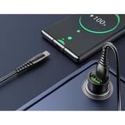 Charome Dual Port Car Charger With USB-C Cable 1m Black