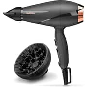 Babyliss Smooth Pro Hair Dryer, 2100 Watt, Black Rose Gold - 6709DE with Babyliss Wet And Dry Slim Hair Straightener, Black - ST326E
