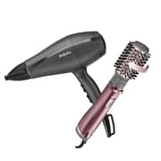 Babyliss Hair Dryer 2000 Watt - Black - 5910E + Babyliss Ceramic Hair Rotating Brush - AS960SDE