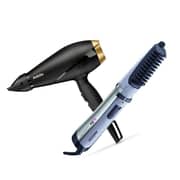 Babyliss Power Pro Hair Dryer 2000W 6704E + Babyliss Hair Styler Rotating Brush 1000 Watt - 2735E