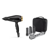Babyliss Power Pro Hair Dryer 2000W 6704E + Babyliss Hair Styler Rotating Brush 1000 Watt - 2735E