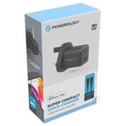 Powerology Wall Charger With Lightning Cable 1.2m Black