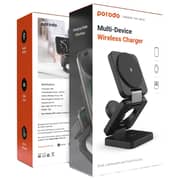 Porodo 3-in-1 Wireless Charger Black