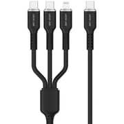 Green Lion 3-In-1 USB-C To USB-C Cable 1.2m Black