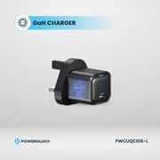 Powerology GaN Wall Charger With Lightning Cable 1.2m Black