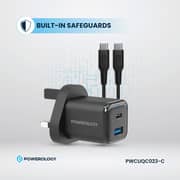 Powerology Wall Charger With USB-C Cable 1.2m Black