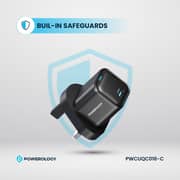 Powerology GaN Wall Charger With USB-C Cable 1.2m Black