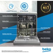 Beko Freestanding Dishwasher, 13 Place Settings, 4 Programs, A++ Energy Rating, Silver - DVN04X20S
