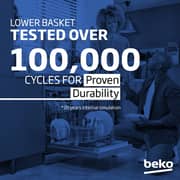 Beko Freestanding Dishwasher, 13 Place Settings, 4 Programs, A++ Energy Rating, Silver - DVN04X20S