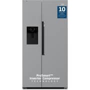 Beko 664L Side-by-Side Refrigerator, NeoFrost Dual Cooling, Titanium Inox - GNE753DIX