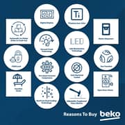 Beko 664L Side-by-Side Refrigerator, NeoFrost Dual Cooling, Titanium Inox - GNE753DIX