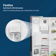 Beko 664L Side-by-Side Refrigerator, NeoFrost Dual Cooling, Titanium Inox - GNE753DIX