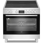 Beko 90x60cm Freestanding Ceramic Electric Cooker, 5 Zones, 8 Functions, 108L, A+ Rating, Stainless Steel - BGM30203EX