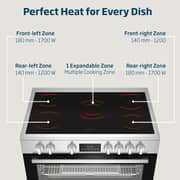 Beko 90x60cm Freestanding Ceramic Electric Cooker, 5 Zones, 8 Functions, 108L, A+ Rating, Stainless Steel - BGM30203EX