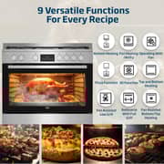 Beko 90x60cm Freestanding Combination Cooker, Gas Hob & Electric Oven, Air Fryer, 5 Burners (1 Wok), 108L - BGTW11227EXA